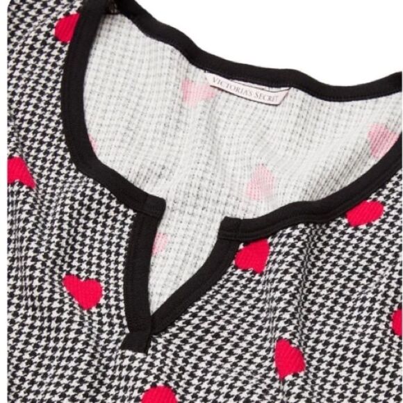 Victoria’s Secret Houndstooth Heart Super Soft Thermal Knit Loungewear SZ Large - Picture 4 of 11
